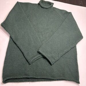 J Crew 100% Wool XL Dark Green Bulky Sweater Perfect for Fall & Winter Cozy Warm